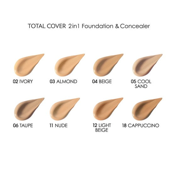 Golden Rose Total Cover 2 in 1 Foundation and Concealar SPF 50 (12 Ligh Beige)