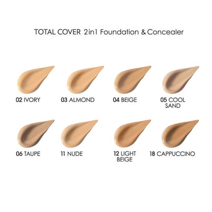 Golden Rose Total Cover 2 in 1 Foundation and Concealar SPF 50 (12 Ligh Beige)