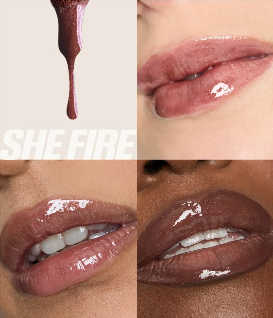 Huda Beauty Fox Filter Extra shine Lip Gloss ( She Fire )