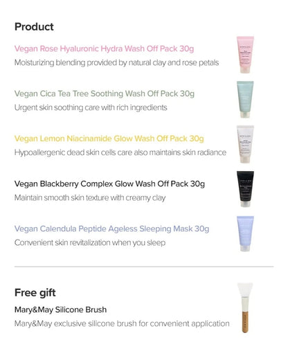 Mary&May Vegan Wash off Mask Mini Gift Set